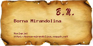 Borna Mirandolina névjegykártya